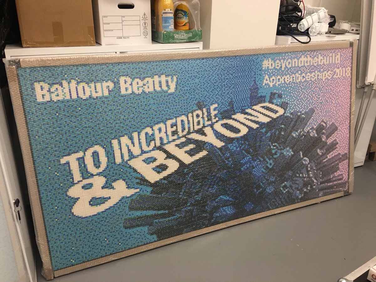 LGBTconstruct's tweet image. The @balfourbeatty @LEGO_Group “Poster” returns to our Langley Office following a successful @NAS_event and its looks amazing - To Incredible and beyond #YearOfEngineering #Apprenticeships #BuildingEquality