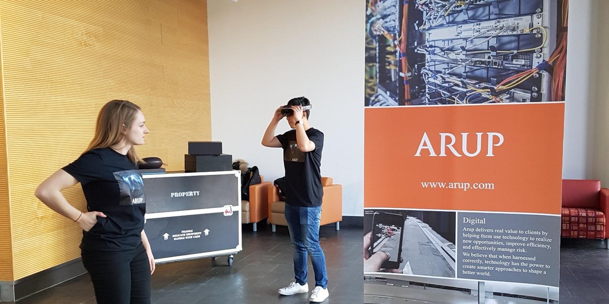 ArupAmericas's tweet photo. On Saturday we demo’d how augmented + #virtualreality can help cities create collaborative environments at the Smart Cities Hackathon event in Brampton. Arup is currently supporting the city w/ its submission for the #smartcitiesCanada challenge! #ArupTO https://t.co/2WSgsXQPkf