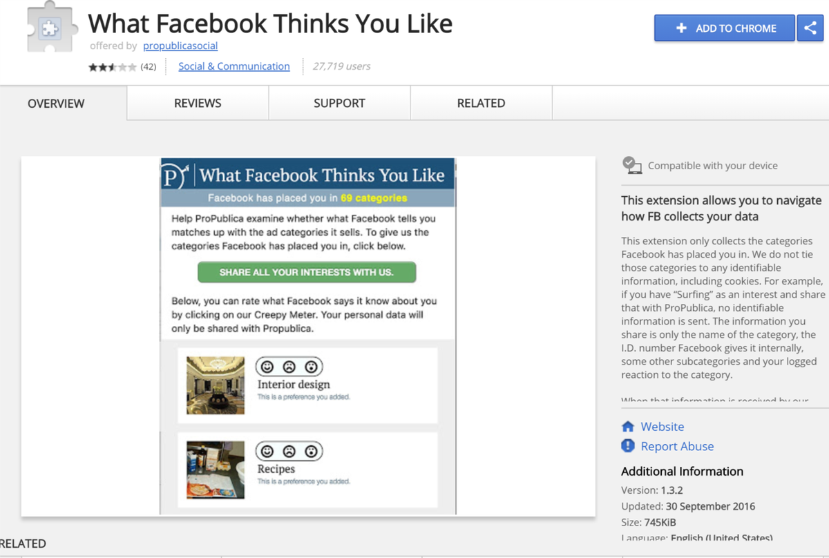 DelythDCW's tweet photo. #DigitalDetox Day 3: So what does Facebook think I like? My rating on the creepy meter? It's pretty creepy! #digitalinclusion #privacy #onlineprivacy #mydata https://t.co/IUeRypVwuR