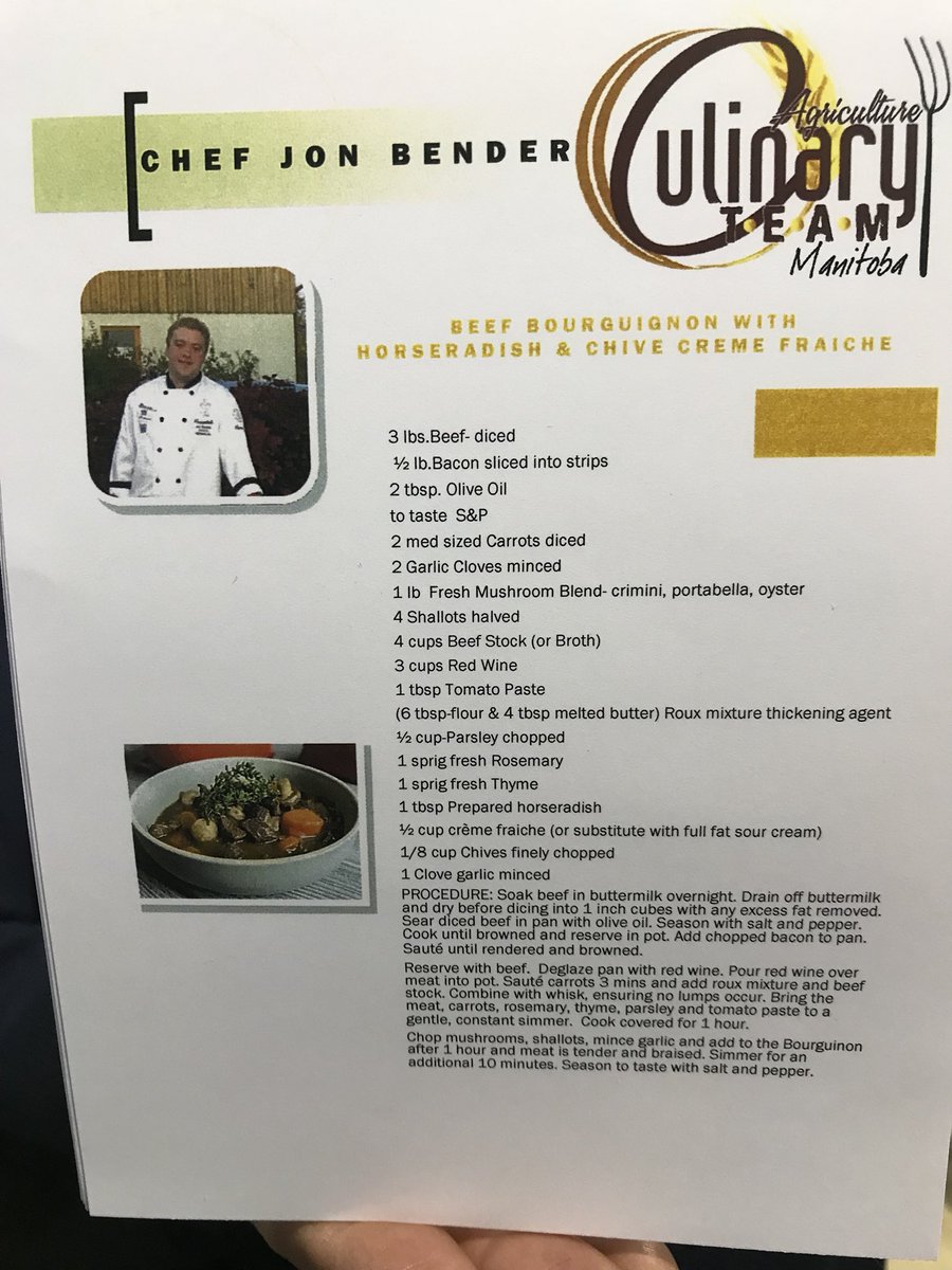 AgCulinaryMb's tweet photo. Agriculture culinary team Manitoba member John Bender all ready to do Manitoba food demos! #Provincialex @winterfair https://t.co/qCVkKFcUBT