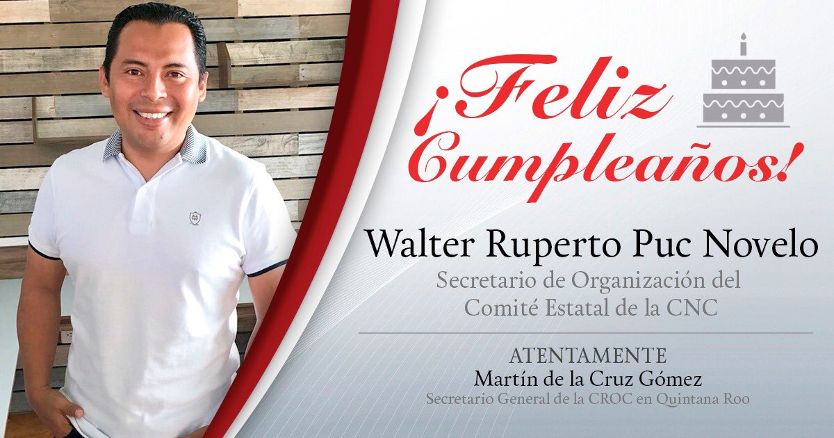 MartinDeLaCruzG's tweet photo. ¡Te deseo que pases un excelente cumpleaños con tu familia y amigos! 
Mis mejores deseos @WalterPuc y muchas felicidades. https://t.co/DS44NItk8W