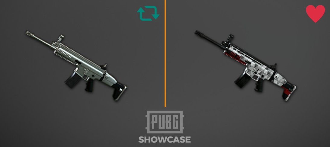 Pubgshowcase Which One Of The Scar L Skins Do You Like The Most Rt For The Silver Plate And Like For The Trifecta Pubg Browse All The New Weapon Skins Here