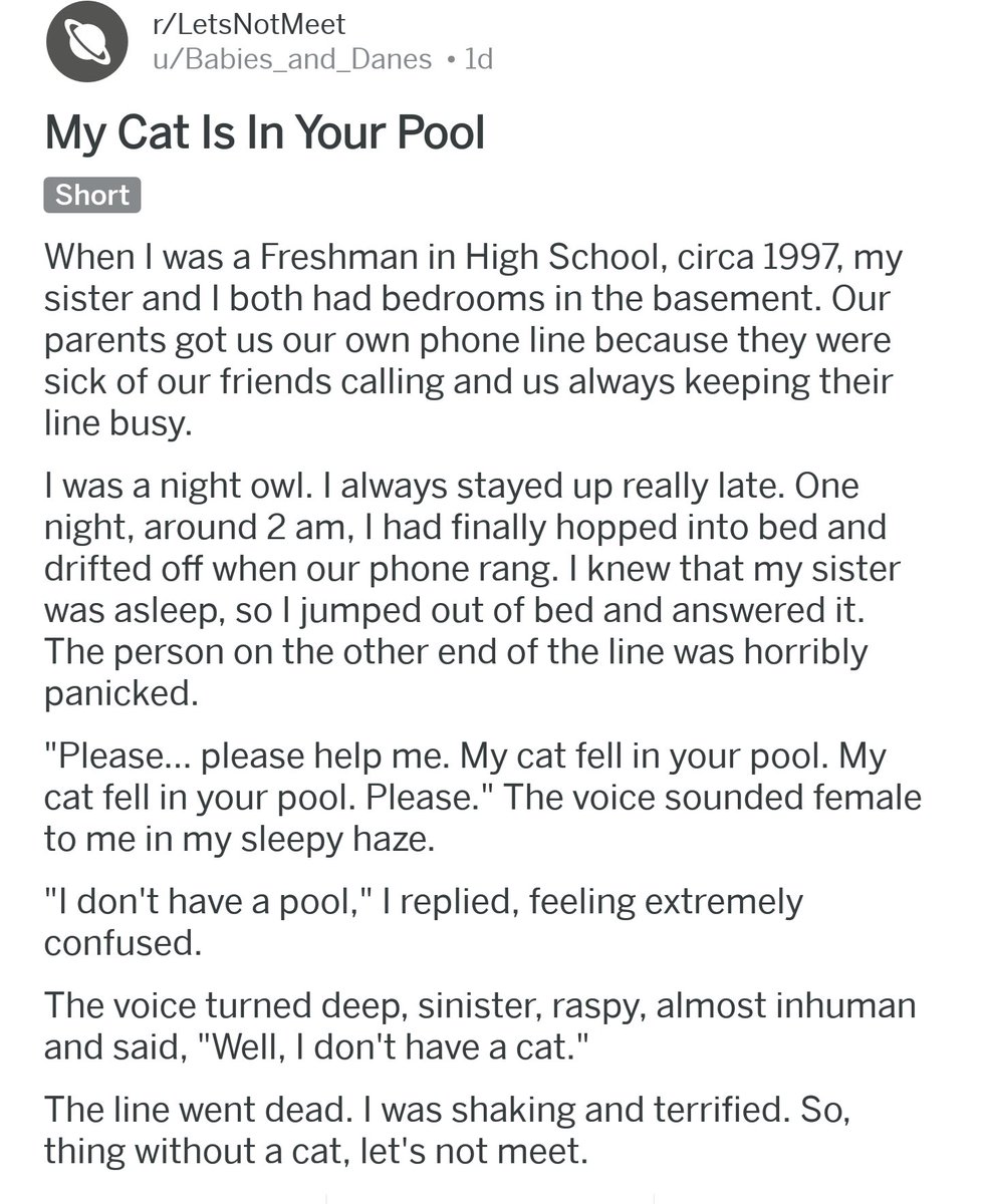 AudiohmMedia's tweet photo. #ShortAndScary story time from r/LetsNotMeet https://t.co/hF1tBajoU2