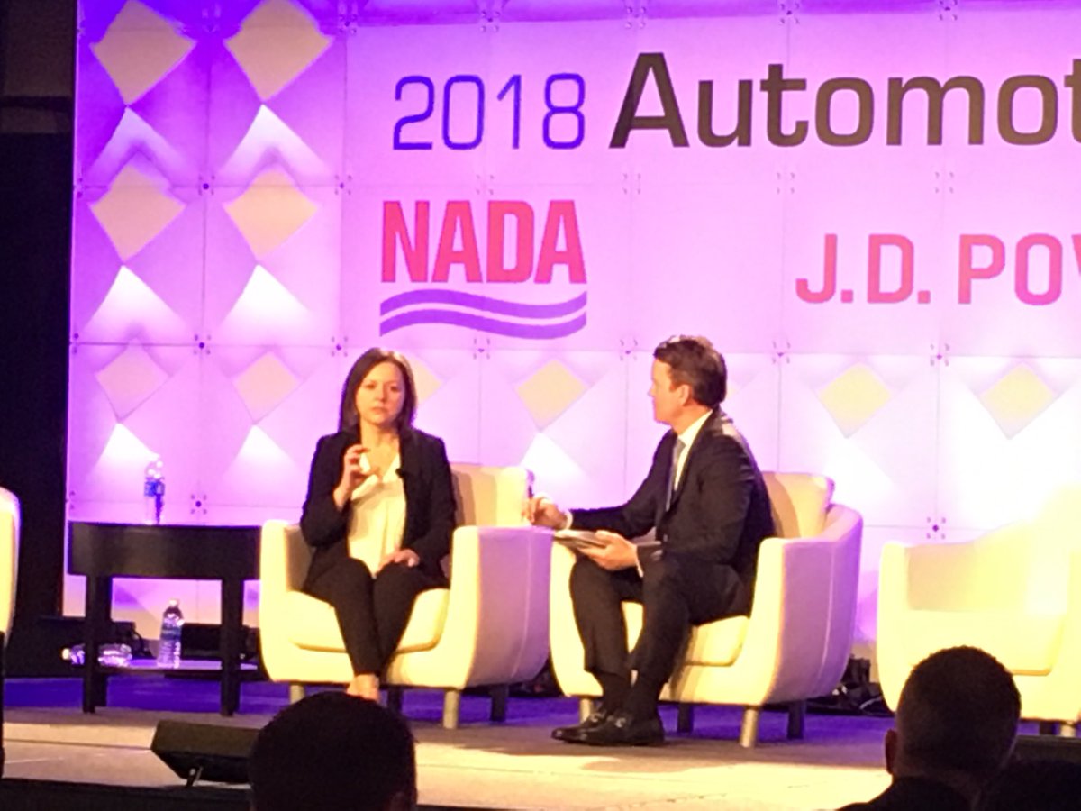 Cox Automotive’s Amy Mills with Jason Stein of Automotive News, discussing car ownership, dealer efficiency, car usage and long-term planning. It’s a big business. #NYAutoForum <a href="/CoxAutomotive/">Cox Automotive</a>