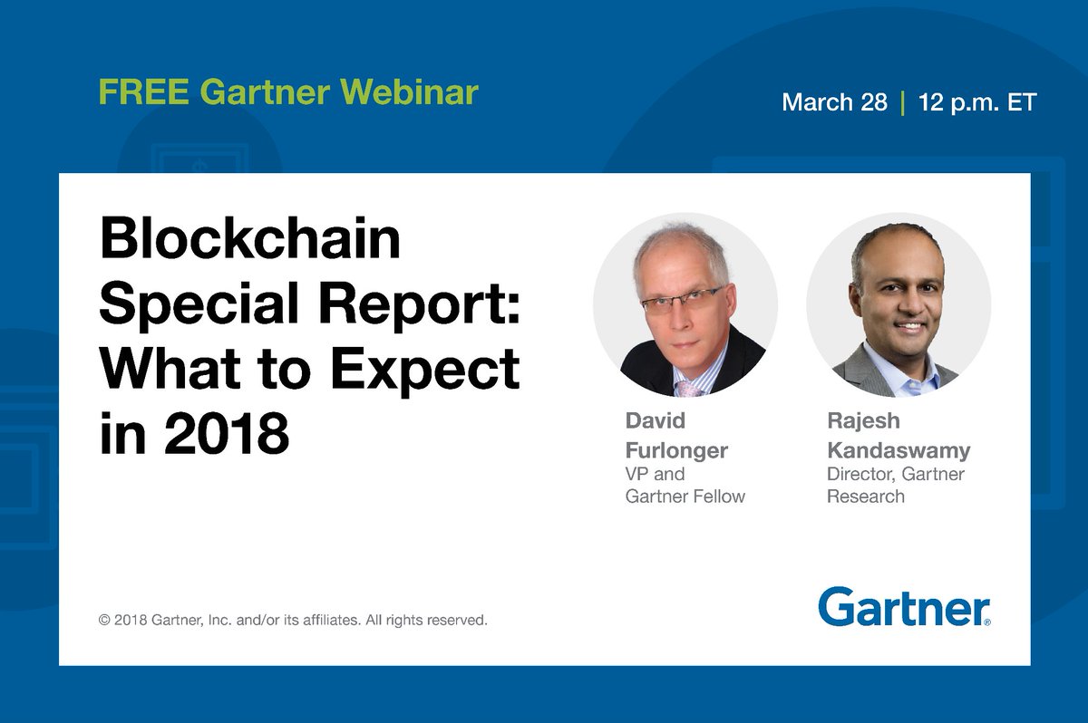 Webinar, 3/28, 12 pm ET: #Blockchain Special Report: What to #Expect in 2018 gtnr.it/2pKeIy8 <a href="/rajeshkan/">Rajesh Kandaswamy</a>