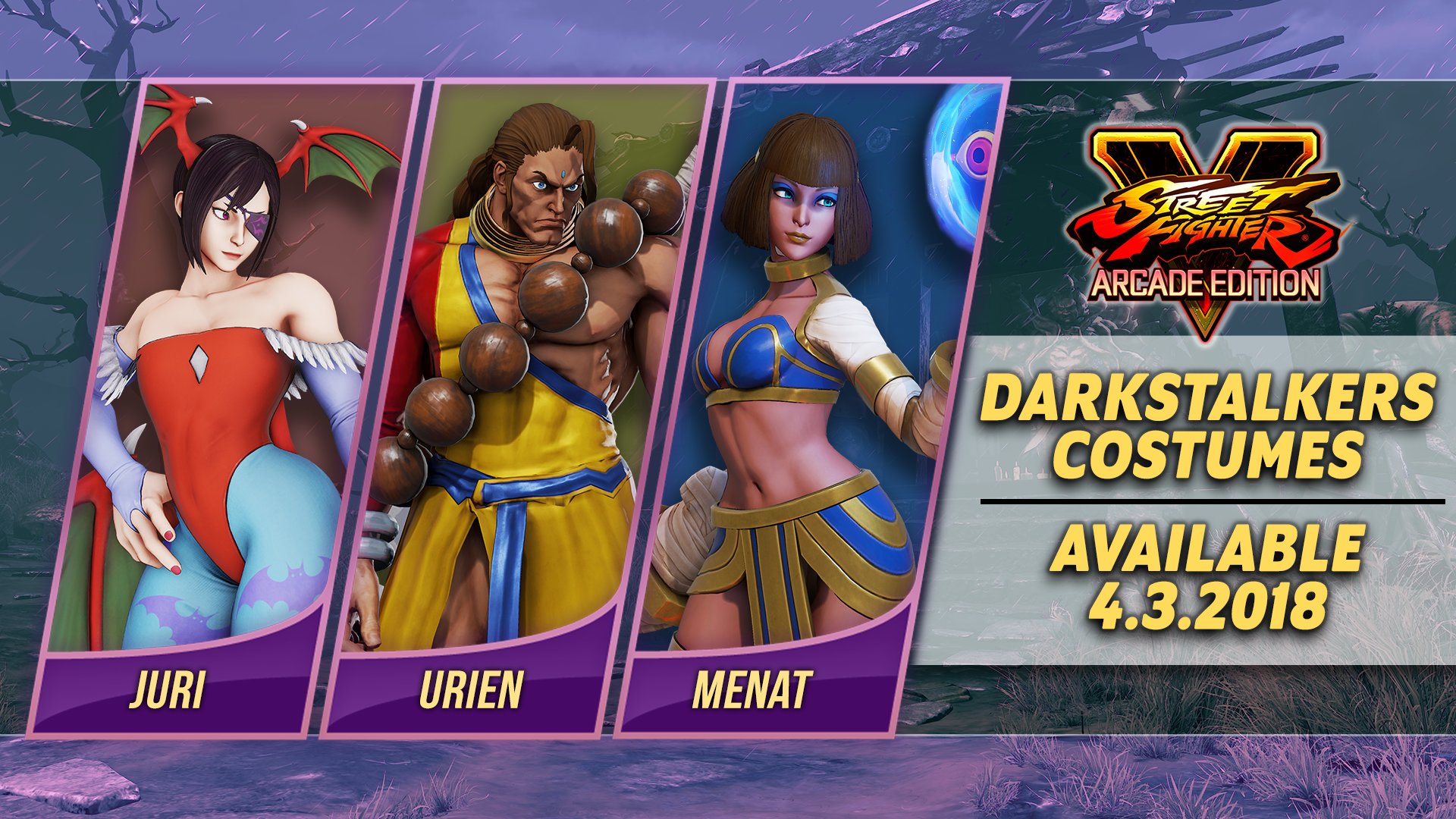 Cloak yourself in darkness with Darkstalkers Costumes for Menat, Juri, and ...