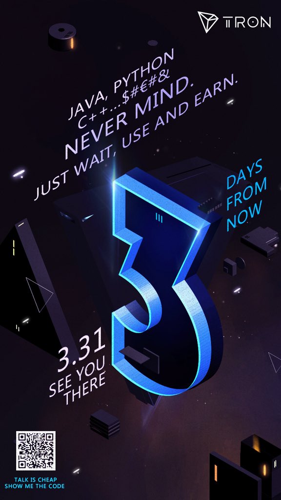 trondao's tweet photo. #TRX $TRX 3 days countdown of #TRON testnet @justinsuntron @TronKR @TronArabic @TronRussia @TronEspana https://t.co/hSbhTB2BrN