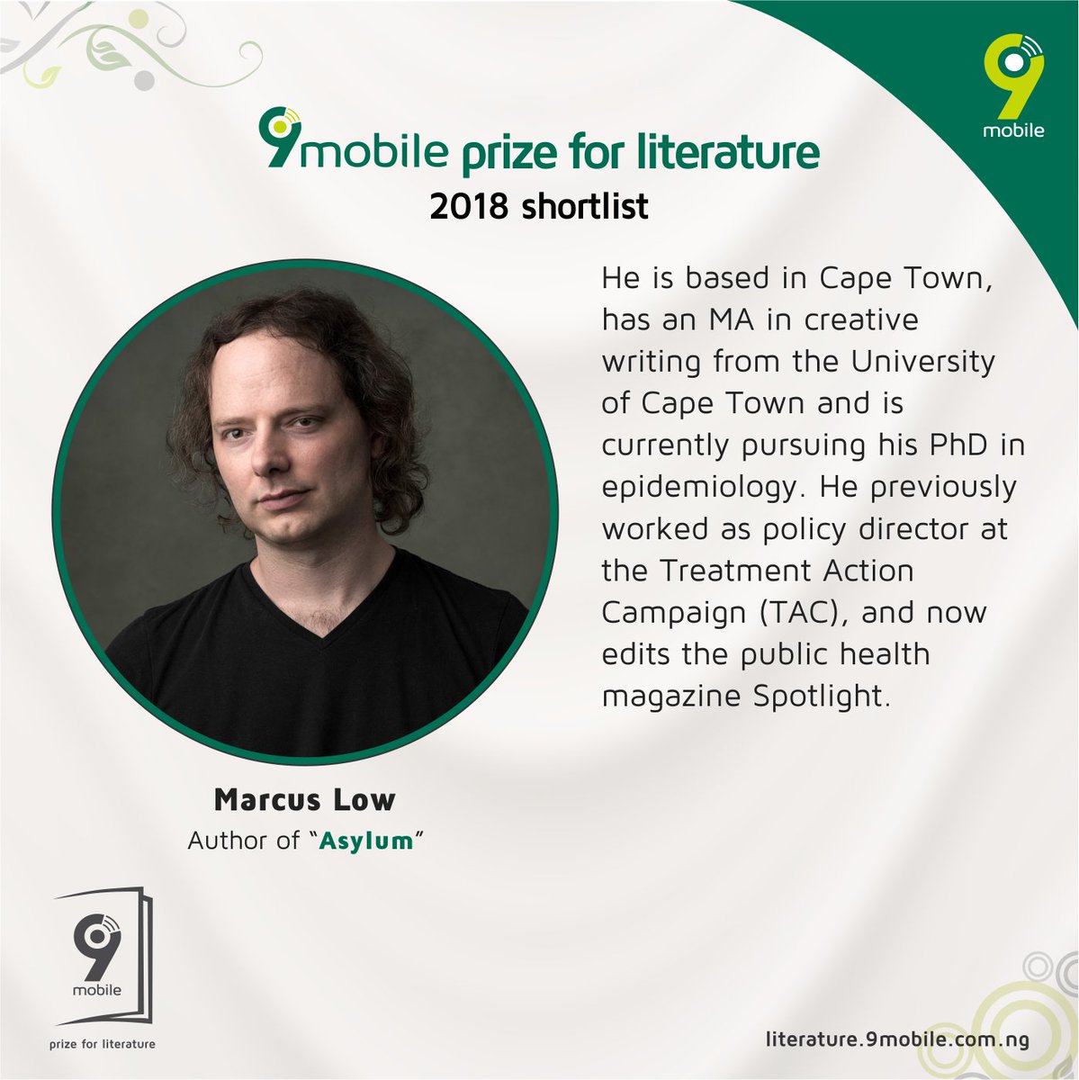 Meet Marcus Low (<a href="/marcuslowx/">Marcus Low</a>) #9mobilePFL2018Shortlist and Author of #Asylum #9mobilePFL2018 Visit goo.gl/sGbZcA  for more on #9mobilePrizeforLiterature