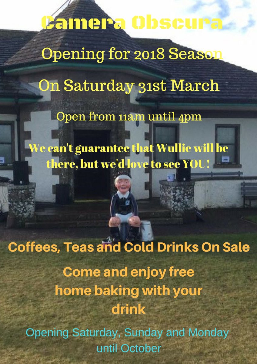 CameraObscura2's tweet photo. Come and visit the Camera Obscura this weekend, there will be lots of home baking for you to enjoy while you are visiting..... Who can resist free cake?? 🍰 https://t.co/h4o8Xzpk2z