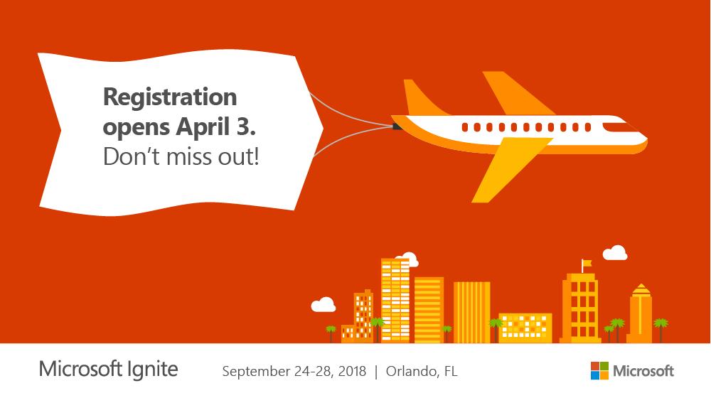 Microsoft Ignite Illustration. Registration opens April 3rd.