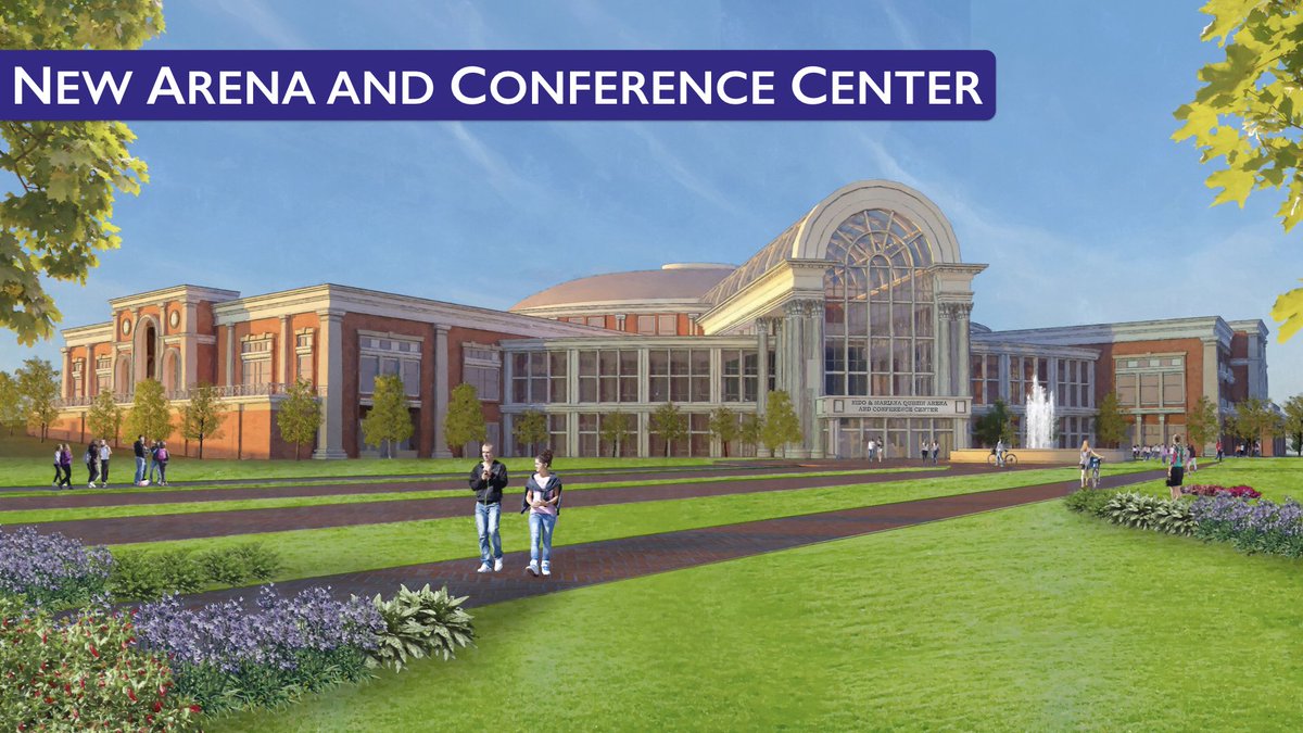 HighPointU's tweet photo. [UNIVERSITY UPDATE] President Dr. Nido Qubein has announced that construction on the Nido and Mariana Qubein Arena and Conference Center will begin this summer, open for play in the 2020 season, and will be located on the corner of University and Lexington #GoHPU #hpu365 https://t.co/MVgCqa5JFq