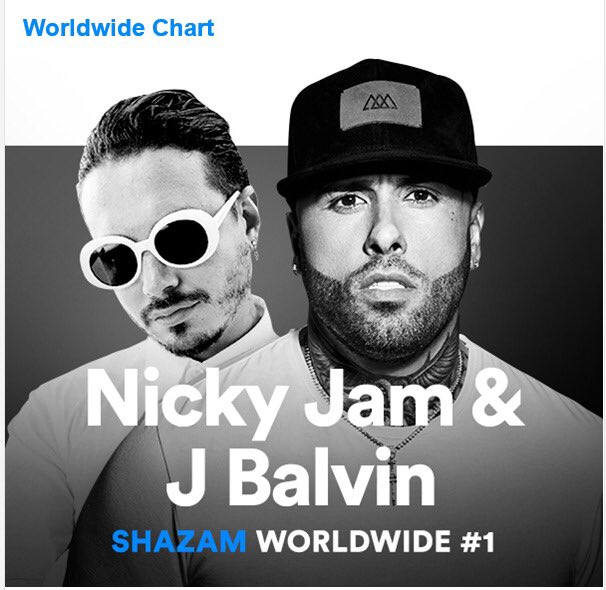 NickyJamPR's tweet photo. No sabías cómo se llamaba, pero sabemos que te gustó. 
X la canción más Shazameada @JBALVIN 🙅‍♂🙅‍♂🙅‍♂ #XNJXJB @Shazam https://t.co/jTZb8r1ixZ