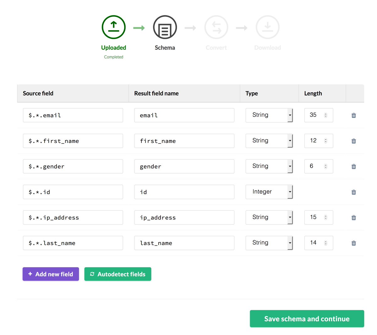 moboudra's tweet image. Soon™ you&apos;ll be able to change the schema of your files in @sqlify using JSON path just like in Big Query