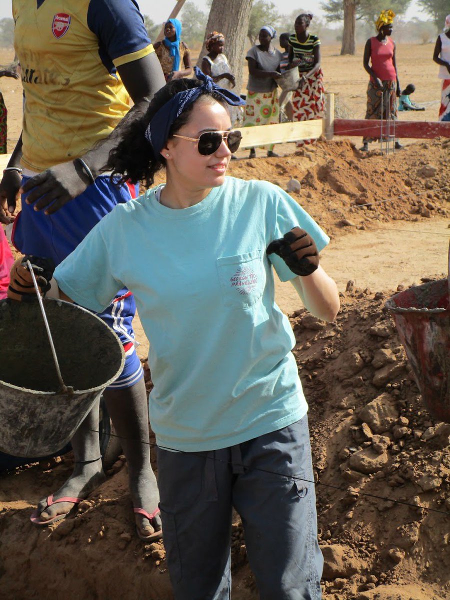 GeorgiaTech's tweet photo. Sisters from Georgia Tech's Collegiate Panhellenic Council traveled to Senegal over their Spring Break to build a school for girls. #WeCanDoThat https://t.co/Vxlplc4Pol