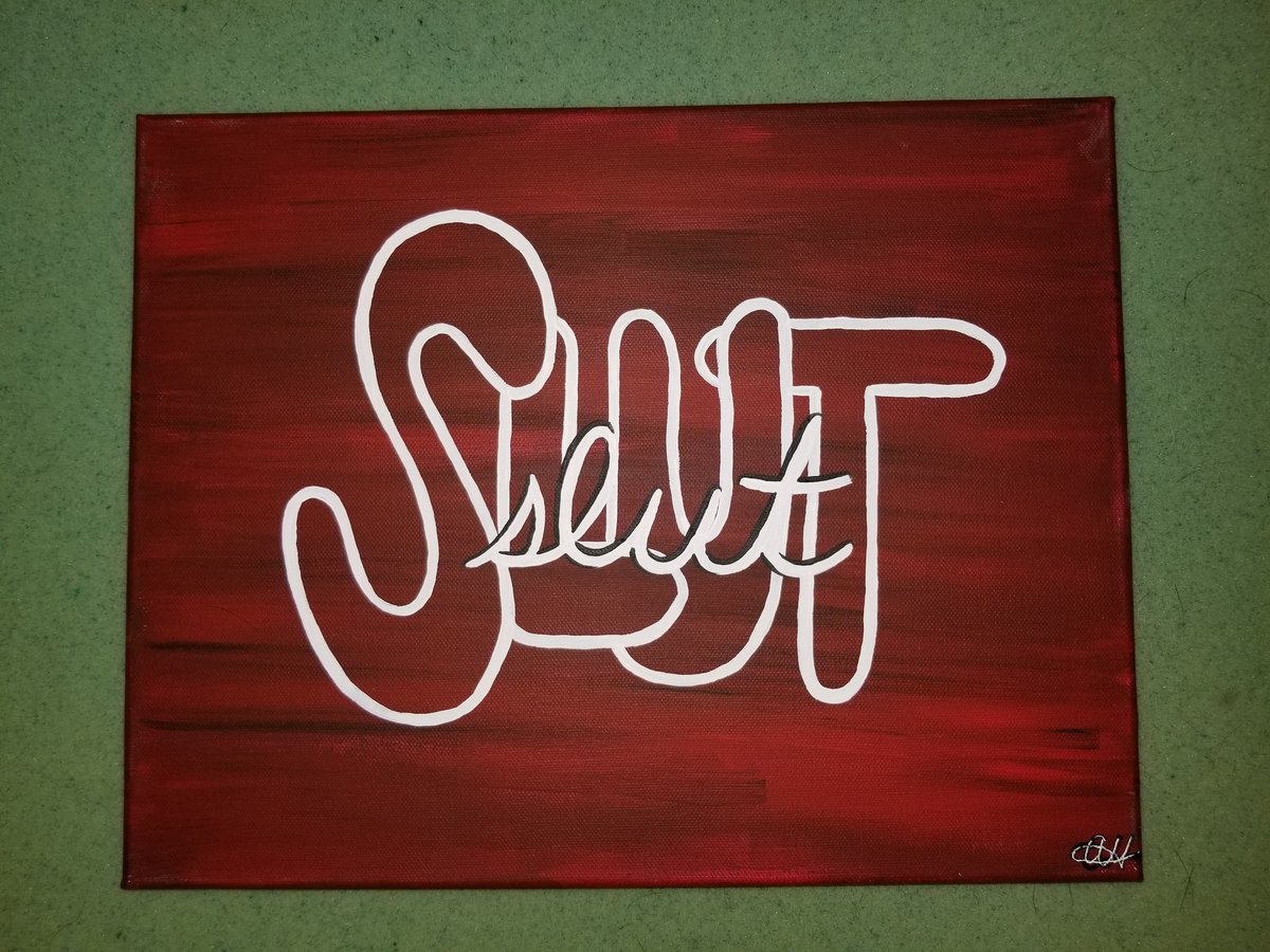 EProfanities's tweet photo. ❌!SLUTS FOR SALE!❌
Abandoned order up for grabs! 
$15 each or $35 for all 3!
#elegantprofanities #speakyourtruthbitch #speakyourfuckingmind #slut #slut #slut #acrylic #painting #forsale #shit #fuck #damnit #buylocal #spokanewa #spokaneart #pnw #localart https://t.co/0njKKC3VGg