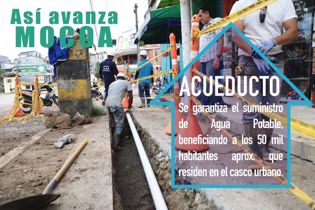 jaaacarrillo's tweet image. En este momento llevamos un 80% de avance en la instalación de las redes de distribución del acueducto. ¡#AsíAvanzaMocoa! #ConstruyendoPazCambiamosVidas #CambiamosVidas @AlcaldiadeMocoa @gobputumayo @infopresidencia @Minvivienda @CamiloSanchezO