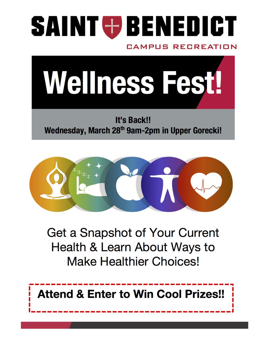 CSBrec's tweet image. Stop by Upper Gorecki tomorrow and check out the Wellness Fest!!