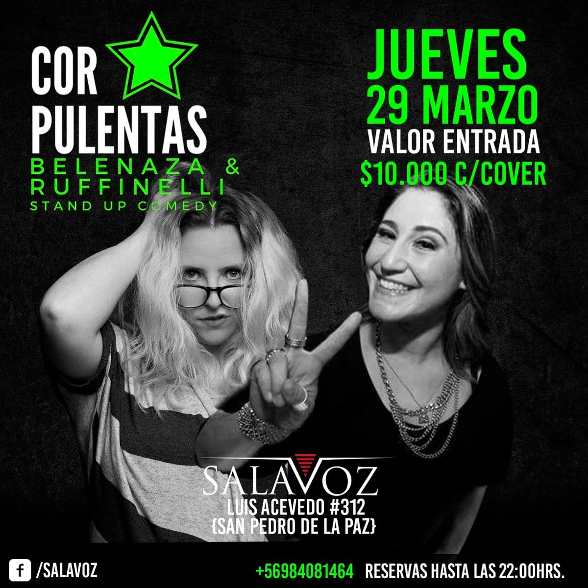 bruffinelli's tweet photo. este jueves nos vemos en concepción!!! se viene #CORPULENTAS junto a @_belenaza en @SalaVozOficial https://t.co/7W971dZiJr