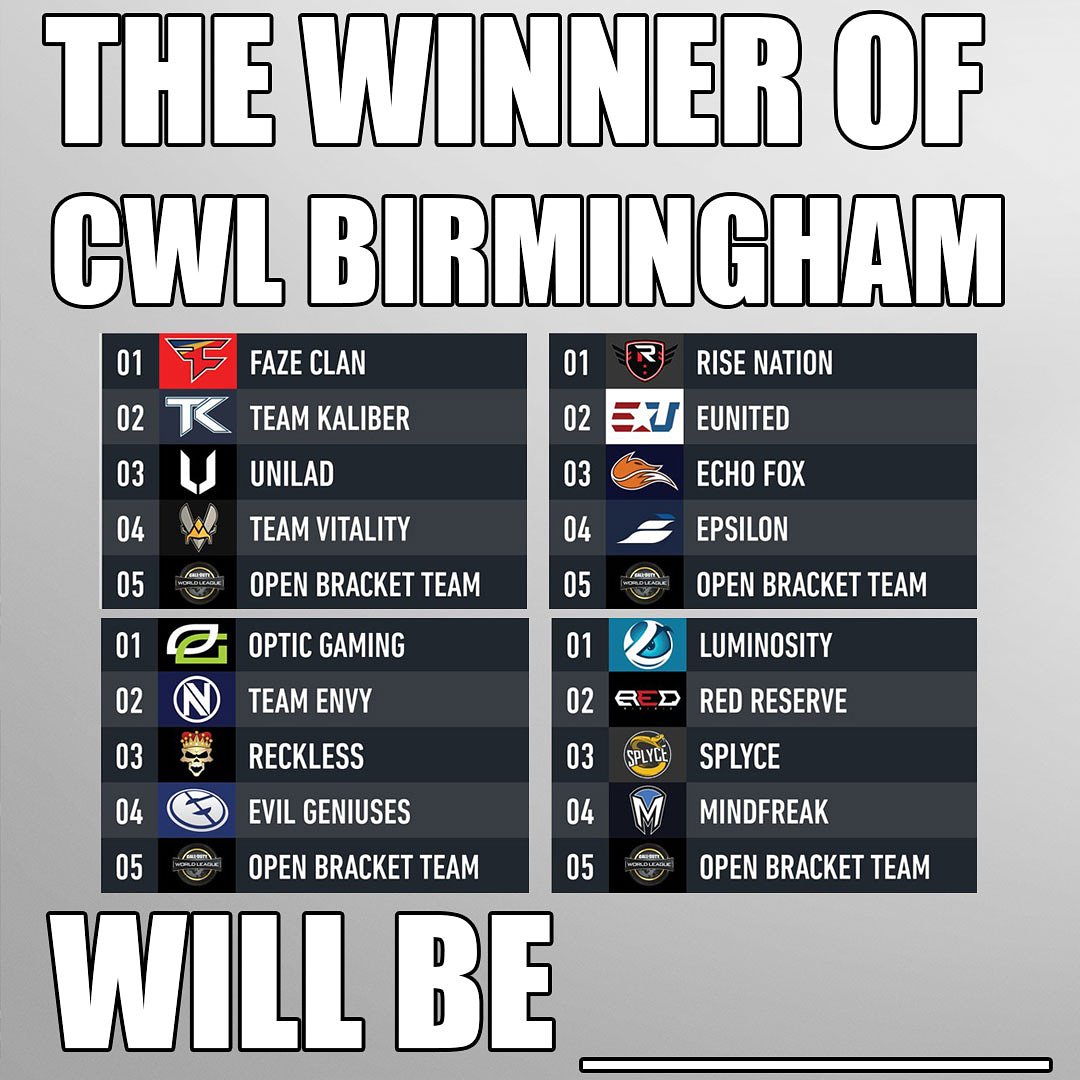 MLG's tweet photo. Who do you got?

#CWLPS4 // https://t.co/jxAQu1M4zB https://t.co/Z6fDgWj0QS