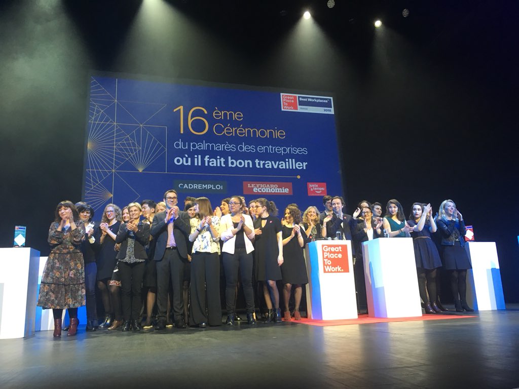 MyloAvocat's tweet photo. Fière d’assister au #PalmaresGPTW2018 et découvrire celles et ceux qui participent au #bienetre au travail en #France! https://t.co/js3M70CXQm