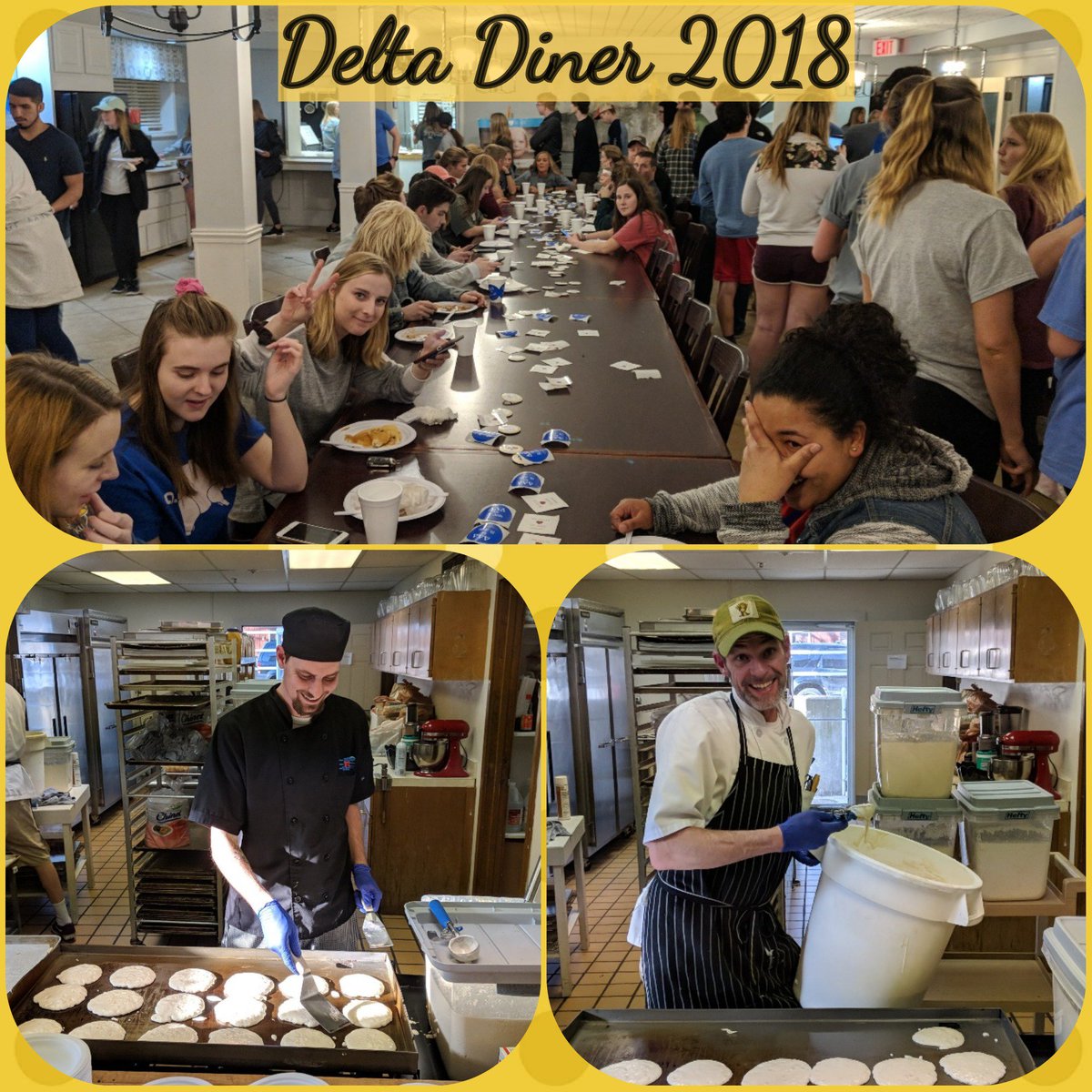 BestFedGreeks's tweet photo. Chef Mark and Chef Ryan were pancake making machines for this years #DeltaDiner at University of Kansas Delta Delta Delta @KUTriDelta Delta Delta Delta We had a blast and can hardly wait for next year! #BestFedGreeks https://t.co/pQR2yPJyju