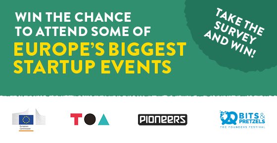 Want to attend for FREE to coolest Startups events in Europe?
Give us 5 minutes of your time filling up this survey:
🚨bit.ly/2o1AsW3🚨 and you can get a chance to get tickets or even a FREE stand at <a href="/Pioneers/">Pioneers</a> <a href="/TOABerlin/">TOA</a> or <a href="/bitsandpretzels/">Bits & Pretzels</a>
