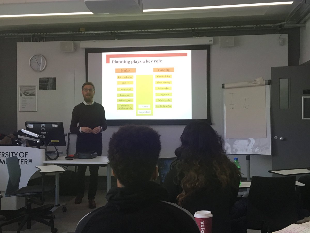 Jimcoleman33's tweet photo. Big thanks to @joesarling @LichfieldsUK for presenting to my @UoWDesCit #EconomicsofCities class today. He could solve the housing crisis singlehandedly ๐ค https://t.co/8HKAEjop0a