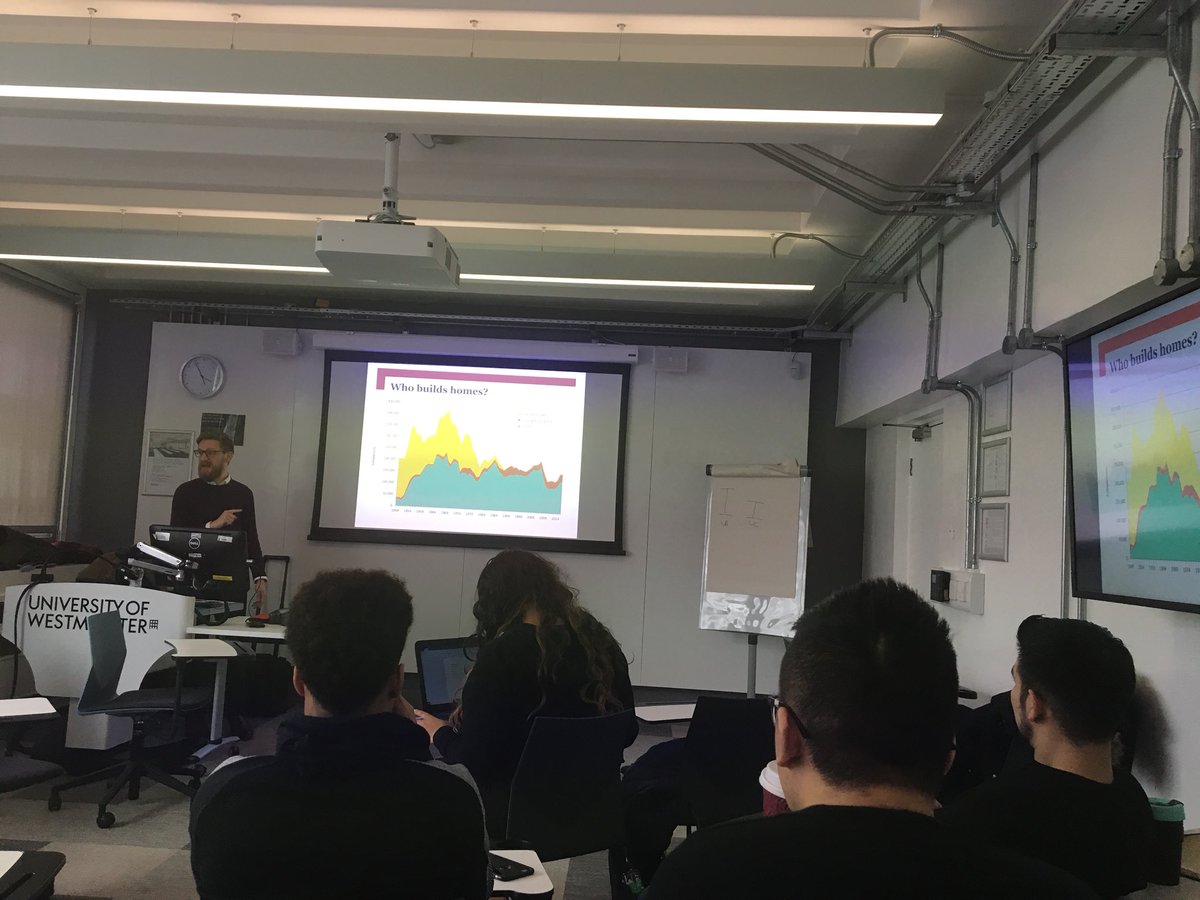 Jimcoleman33's tweet photo. Big thanks to @joesarling @LichfieldsUK for presenting to my @UoWDesCit #EconomicsofCities class today. He could solve the housing crisis singlehandedly ๐ค https://t.co/8HKAEjop0a