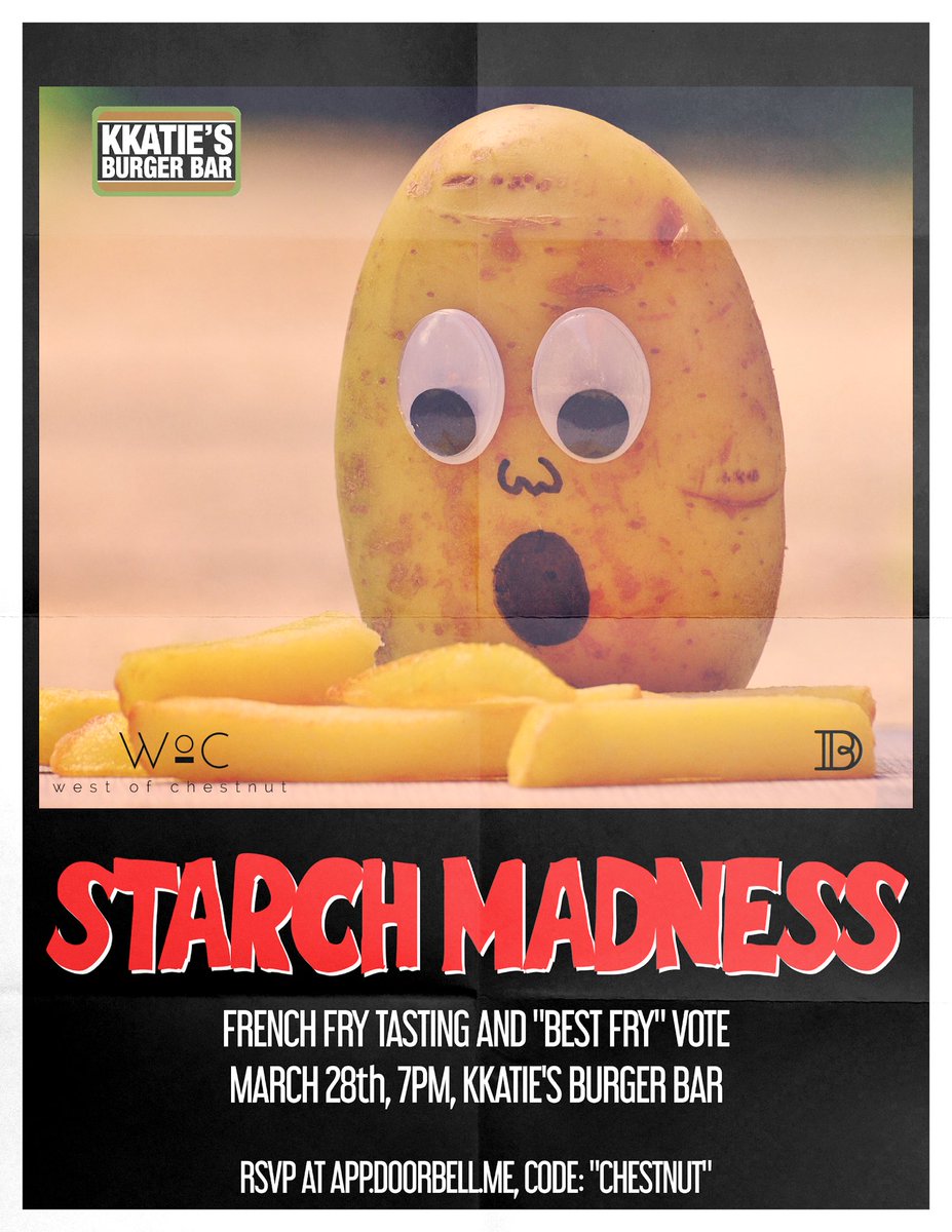 Who else can’t wait for our <a href="/KKatiesBurgers/">KKatie's Burger Bar</a> #StarchMadness French Fry Tasting with the WoC community? 🏡🍟😎 #WoCLife #yum  @joindoorbell