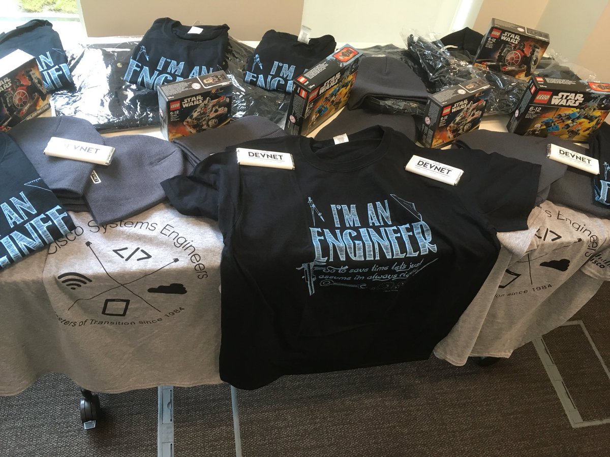chintancsco's tweet photo. Great day w/ #CiscoSE team  - #Coding 💻 #Treats 🍕 🍫 &amp; cool swag as well! #StarWars #GoCoCreate #DevNet #Software #Developers https://t.co/c3ioSUfFkw