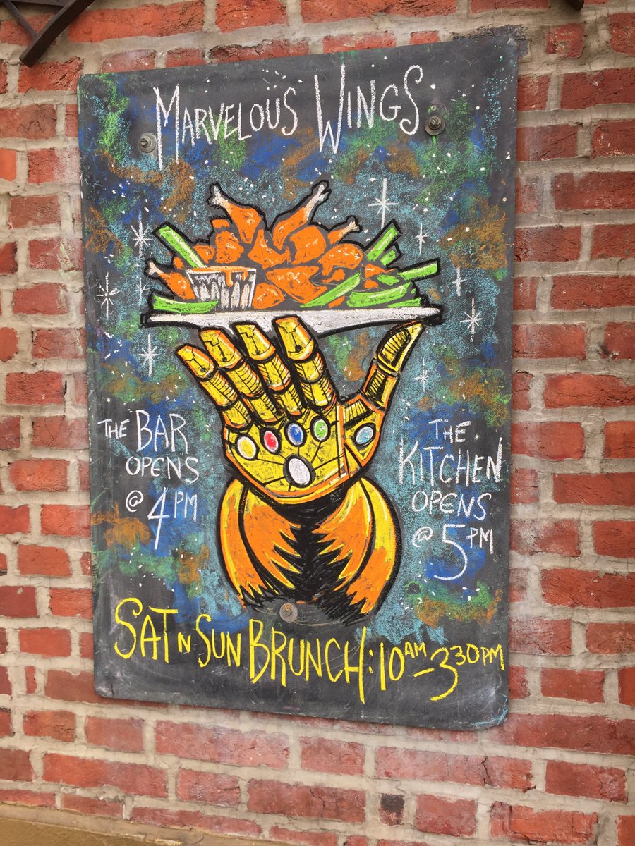 ThcHiefnerD's tweet photo. @North3rd So, do #InfinityStones come with the wings now, like some sort of Intergalactic Happy Meal? Or is Thanos waiting tables? Will any of the Avengers be popping in? I have questions. #norththird #wings #infinitywars #philly #nolibs https://t.co/L5jyFFwRGM