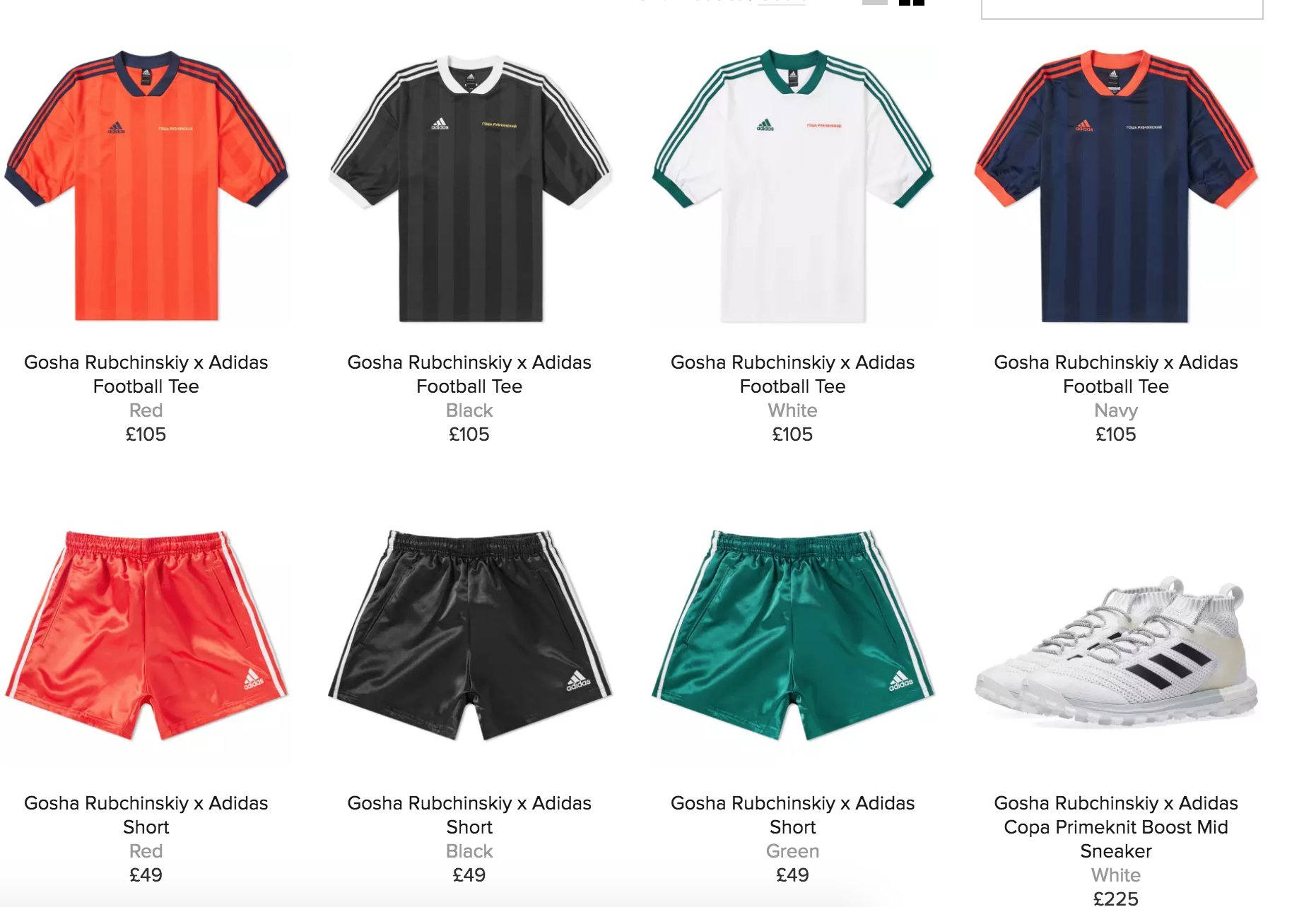 The Sole Restocks en Twitter: "adidas x Gosha Rubchinskiy. New items Now Live END Link &gt; https://t.co/HpXdTePfWq https://t.co/fTeqpsLotX" / Twitter