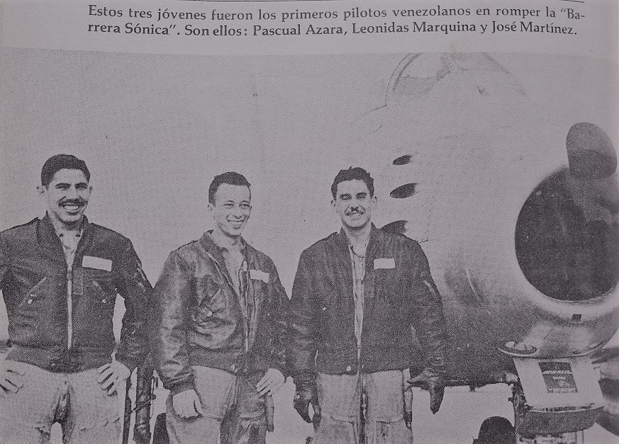 History_FlightV's tweet photo. @0511kb Fueron estos, entre ellos Pascual Azara, primeros pilotos Venezolanos en romper la barrera del sonido abordo del sistema F-86F Sabre. https://t.co/zVUoGcuGPL