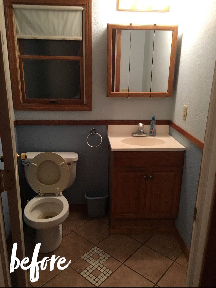 KandyKain8's tweet photo. update: the actual before &amp; after of the bathroom remodel
i think @joannagaines would be proud of this 

• • 

🚽🌿 https://t.co/sOUJzm4Fxh