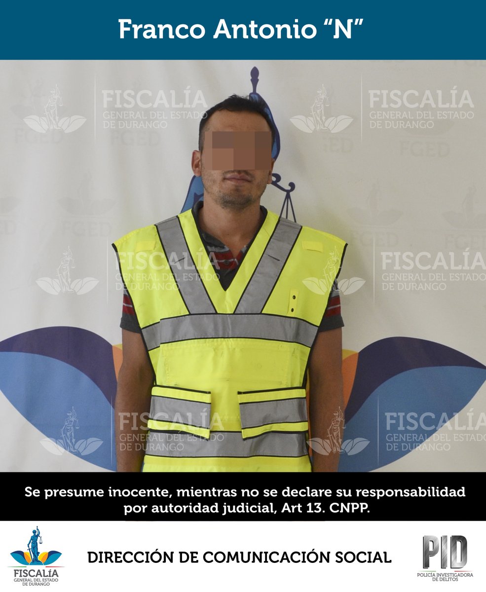 DiarioDeDurango's tweet image. #NotiSolDgo 🌞 | Elementos de la PID realizaron la detención de Franco Antonio N, de 35 años de edad, con domicilio en el fracc El Huizache I de la ciudad de #Durango, vinculado por el delito de robo (flagrancia)