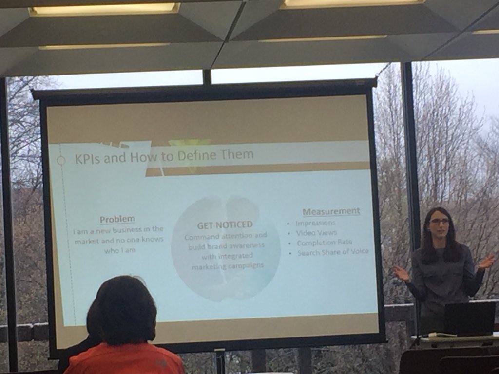 mkapata's tweet photo. Brooke Huntley, Director of Cox Analytics explaining KPIs from industry perspective. @siuemasscomm #masscommweek2018 https://t.co/4pnoxr22eX