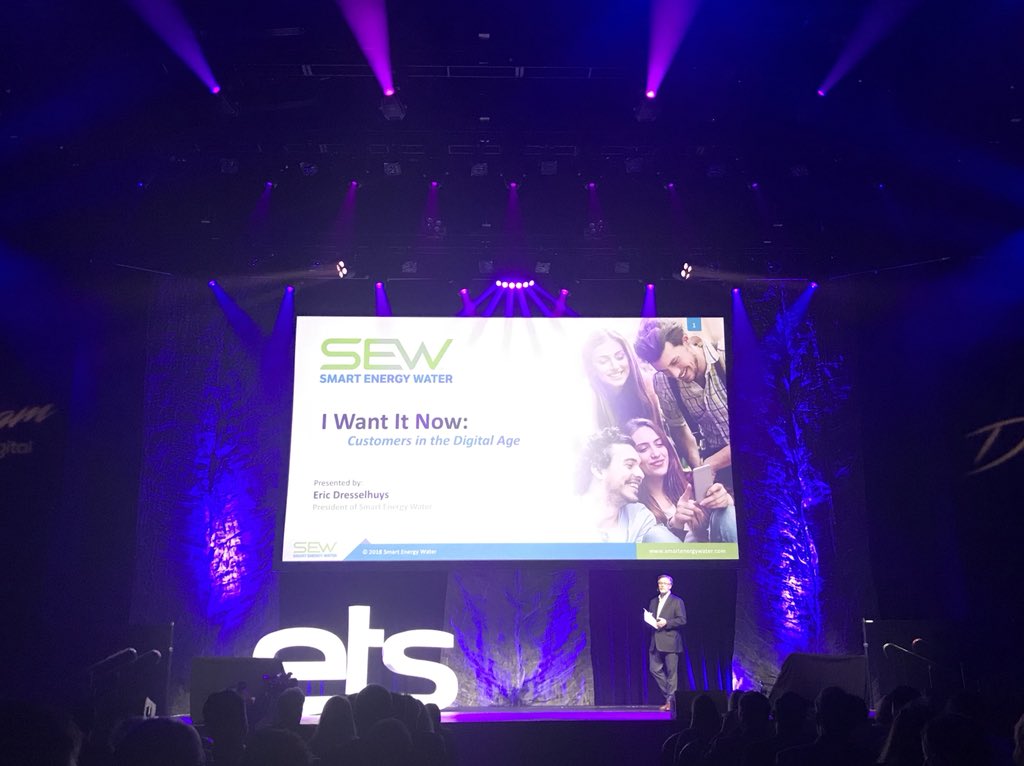 ErinAutin's tweet photo. “The utility should be the hub and create a digital platform to engage and empower customers” Eric Dresselhuys from @smartenergyw #ets18 https://t.co/maMCZgeVsq