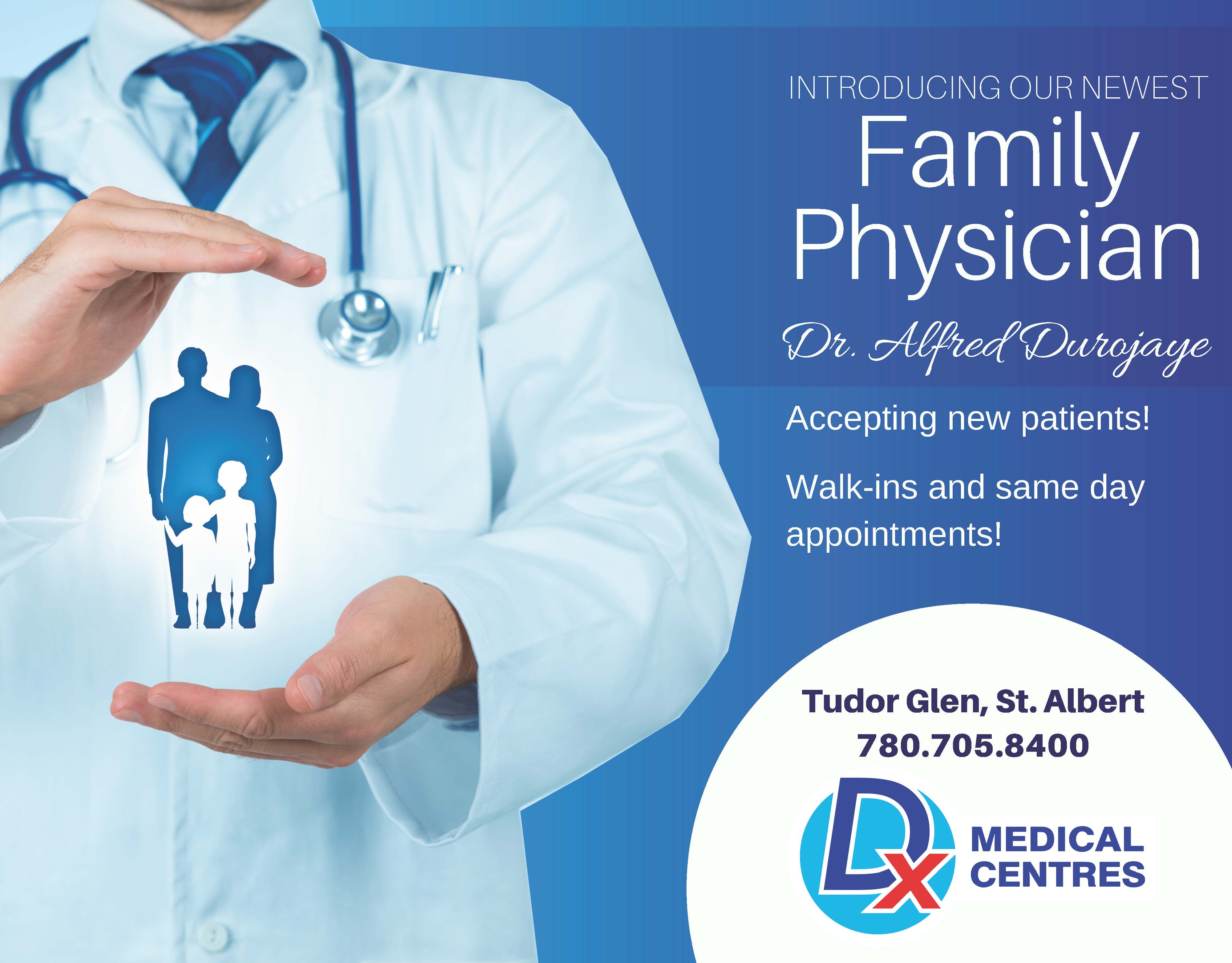 Dx Medical Clinic on X: "Welcome to Dr. Alfred to our Tudor Glen Dx Medical  clinic! Give us a call to book your appt today 780.705.8400 & we accept  Walk-ins! #yegdr #stalbert