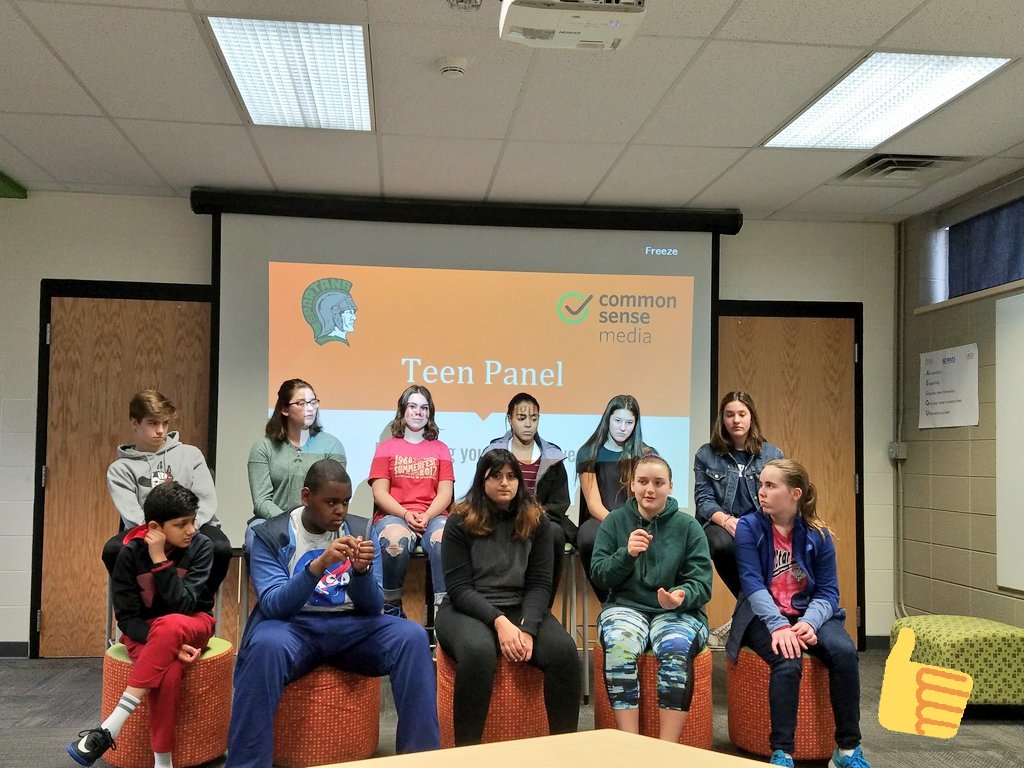alexadufore's tweet photo. So impressed by our teen panelists who shared information with parents today regarding their digital lives! @CommonSenseEd #engagingincommunication #steffenpride https://t.co/JLm8pPAZXN