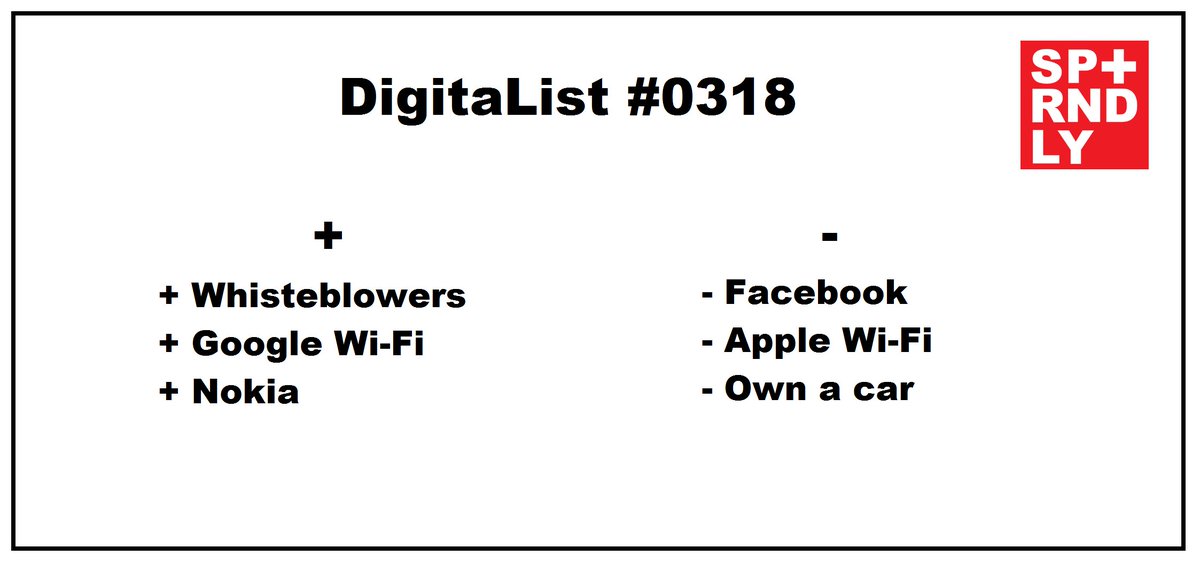 DigitaList 0318. PLUS: #Whistelblowers #GoogleWiFi #Nokia MINUS #Facebook #DeleteFacebook #applewifi #ownacar