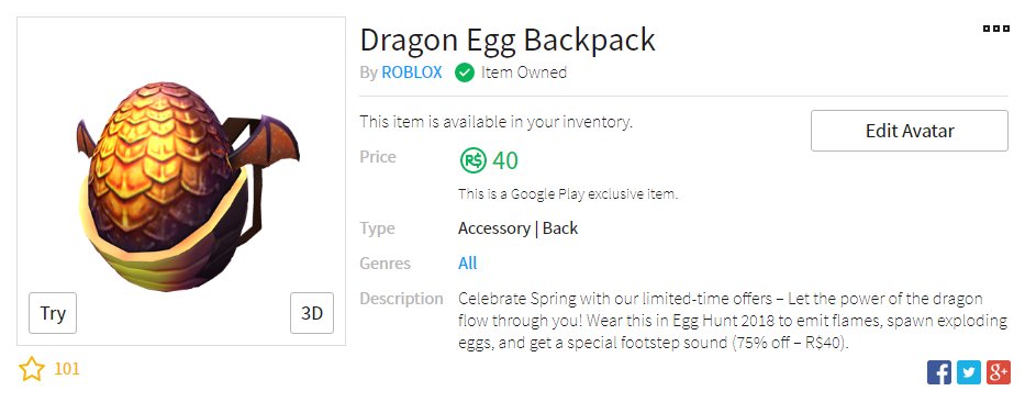 Roblox Egg Hunt 2018 Backpack