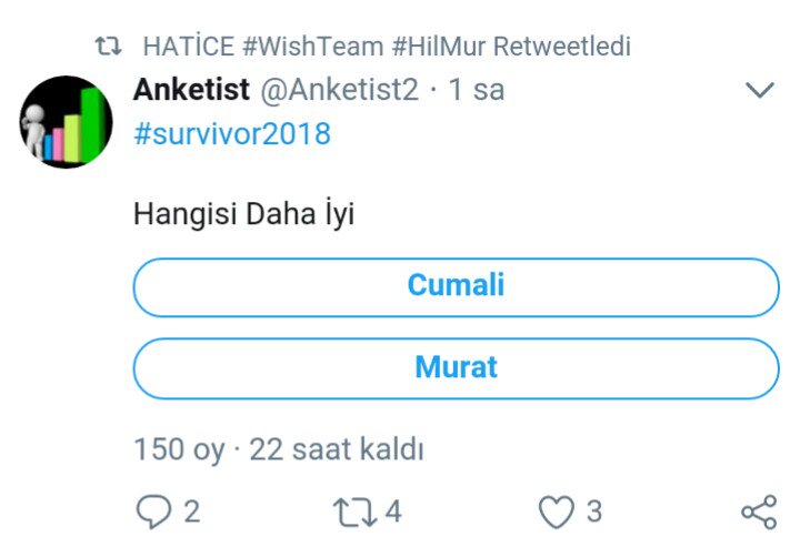 SurvivorMurat's tweet photo. Bu anketi yapan sayfa kafası çok iyi herhalde veya ne içtiyse ondan istiyorum hayatım boyunca bu kafayı hiç yaşamadım #HİLMUR #Hilmur #HİLMİCEM #Hılmicem #MuratCeylan #WisTeam #WishTEAM #MCFC #Survivor2018 #SurvivorExtra #survivorpanorama https://t.co/Eolmdbao7O