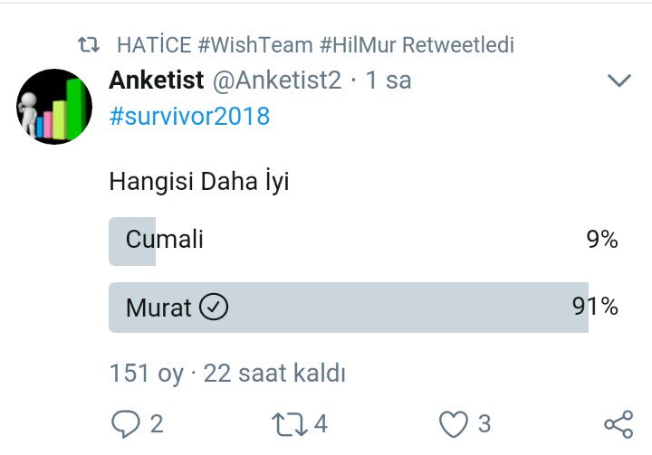 SurvivorMurat's tweet photo. Bu anketi yapan sayfa kafası çok iyi herhalde veya ne içtiyse ondan istiyorum hayatım boyunca bu kafayı hiç yaşamadım #HİLMUR #Hilmur #HİLMİCEM #Hılmicem #MuratCeylan #WisTeam #WishTEAM #MCFC #Survivor2018 #SurvivorExtra #survivorpanorama https://t.co/Eolmdbao7O