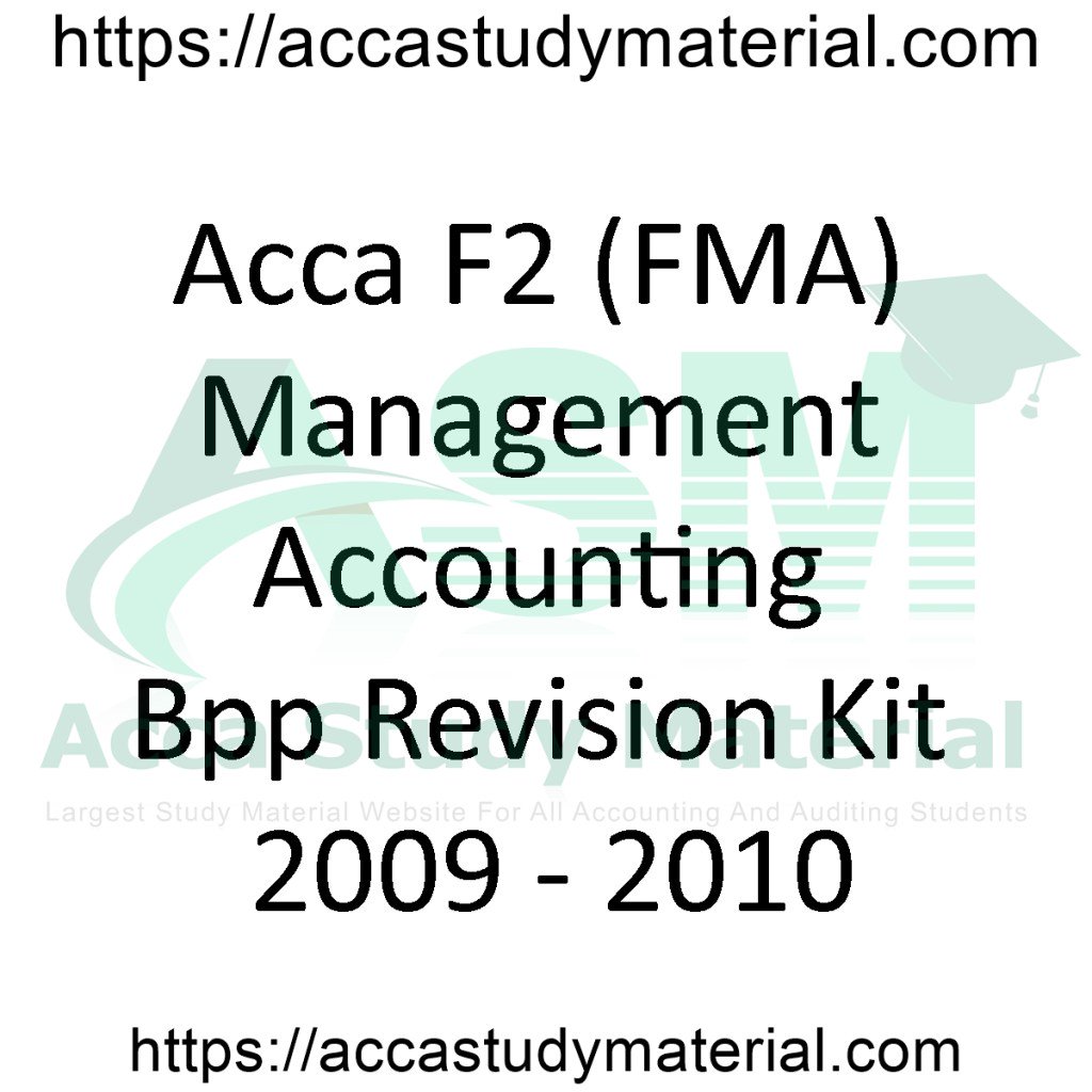 Management Accounting Acca F2 Free Download