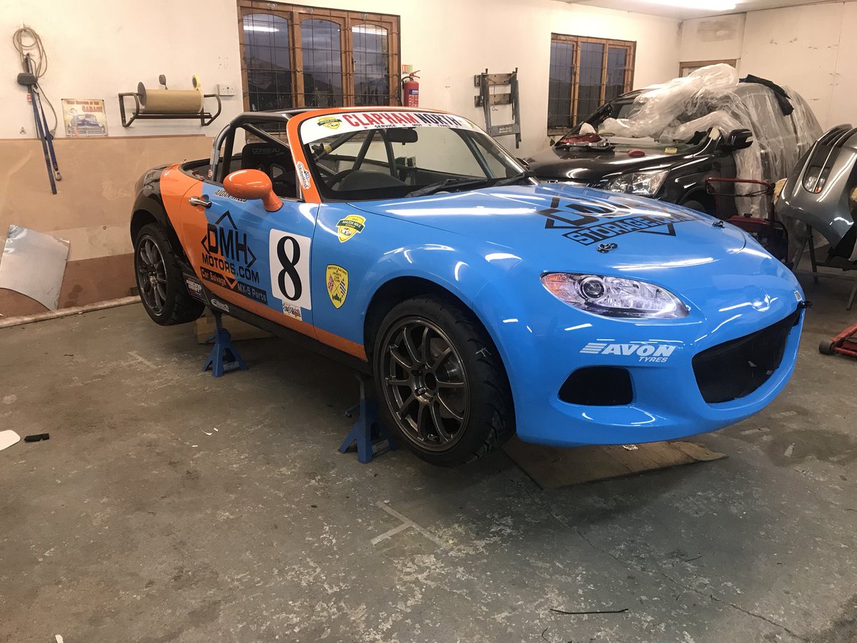 AidanHills8's tweet photo. Here she is our 2018 @MX5SuperCup race car, ready to go to battle this weekend at Silverstone for round 1/2/3 of the championship! Canβt wait to get back in the car on Friday #AH8 #Silverstone #mx5supercup #TCRUK @BrsccHQ @TCRUK_series https://t.co/QMMsEo3Snf