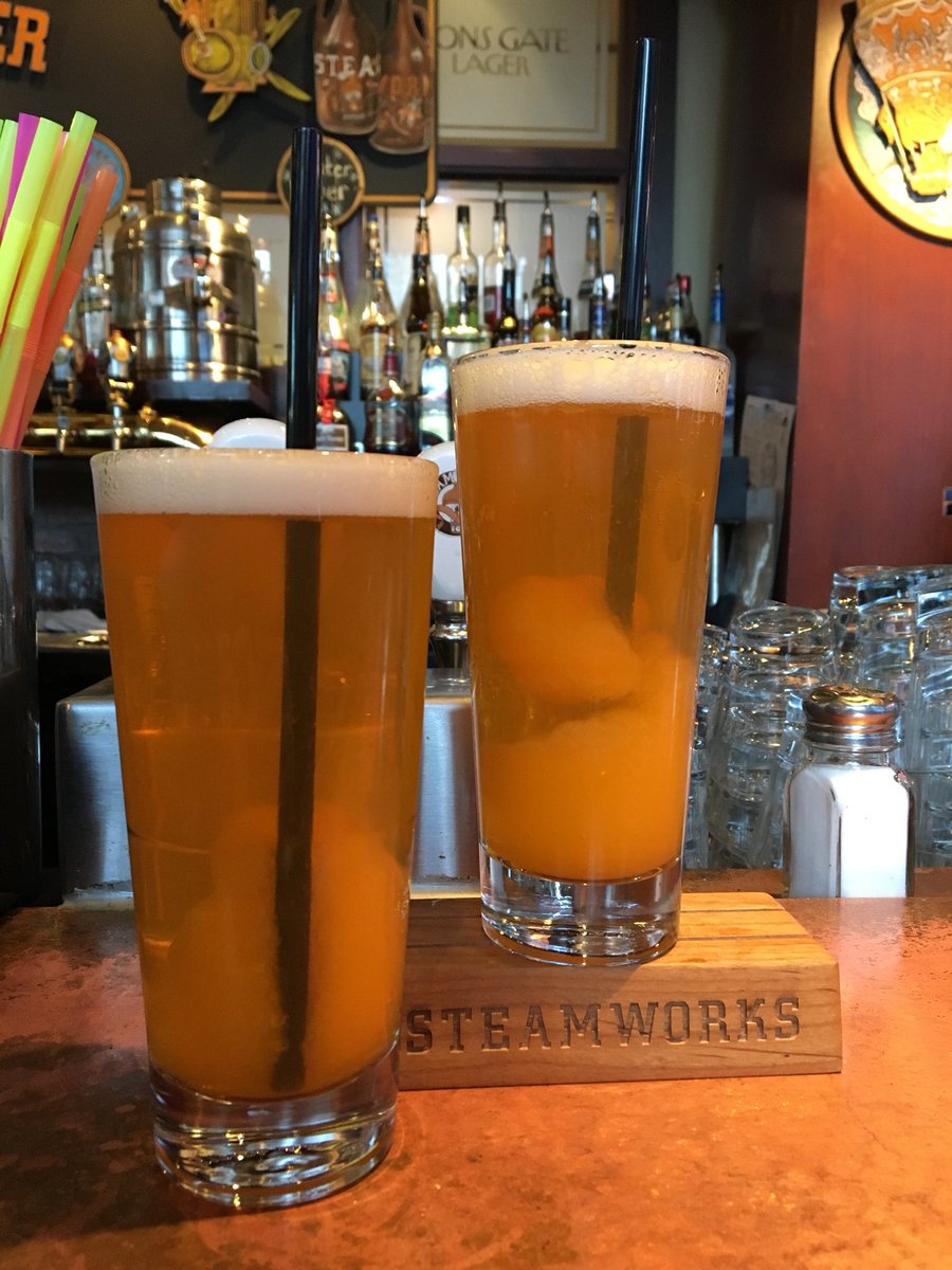 Beer cocktails $1 off today at Steamworks! Try our Oompa Loompa for $4.99 - Bellini and craft beer all in one go! #craftbeer #beerlini