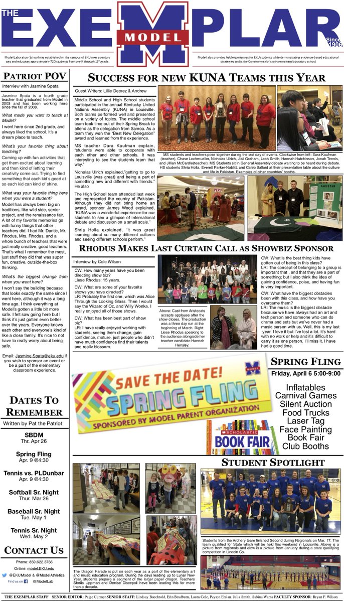 bfwclassroom's tweet photo. Did you miss the @RichmondRnews yesterday? Well, here is our Apr edition of #TheExemplar for #NewspapersInEducation https://t.co/e0pbRLImRu