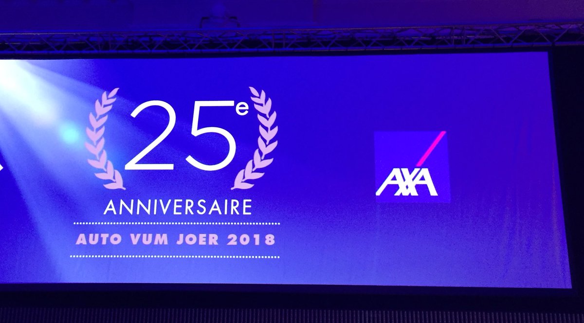 AXALuxembourg's tweet photo. Remise des prix de la catégorie « véhicule d’exception » sponsorisée par #AXA spots du #GalaAutoLux au @CercleCiteLux 🚘🥇🥈🥉 https://t.co/lHqsEW2Lla