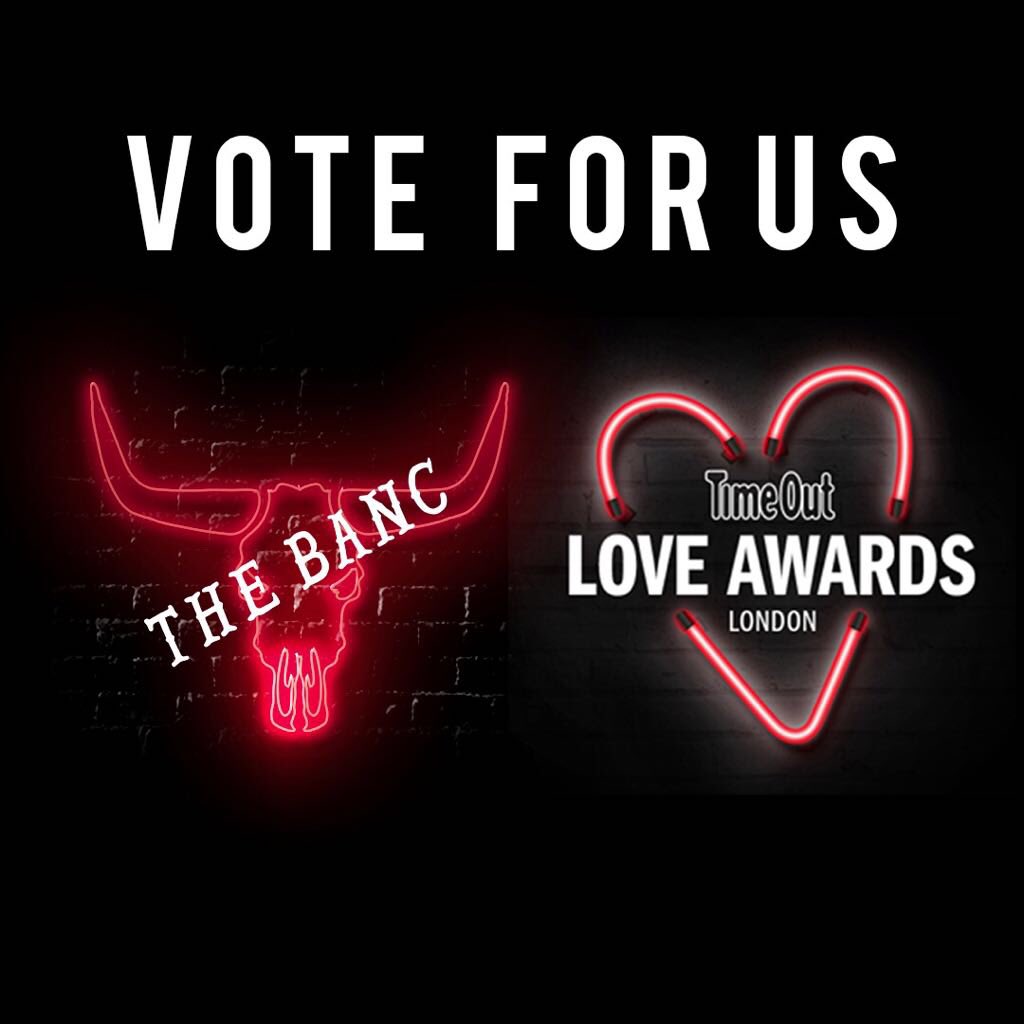 TheBanc's tweet photo. Listen up Banc lovers! We're so excited to announce that we have been nominated for the amazing Time Out Love Awards! Please can you show your support and click the link to vote for us to win. A big big BIG THANK YOU! 🙏🏆🙏       https://t.co/2MOLI45GSk https://t.co/3fXi6lqLmN