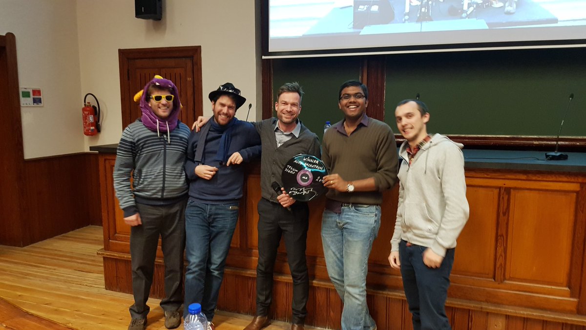 dsleuven's tweet photo. Winners of the music hackathon announced! Congrats to BigBeatData @TCaretteB @MathieuCarette @mehd_io #axadevsummit #musichack @DSGhent @ml6team @SamRedele https://t.co/IKSSyyfL5r